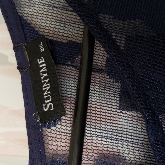 SunnyMe Navy Floral Illusion Top Dress Size 2XL - Picture 4 of 7